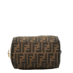 フェンディ ズッカ ミニ ハンドバッグ 8BL103 ブラウン キャンバス レザー レディース FENDI 【中古】
