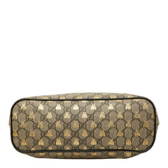 グッチ GGスプリーム ビー 蜂 ハンドバッグ ショルダーバッグ 2WAY 473887 ベージュ ブラック PVC レザー レディース GUCCI 【中古】