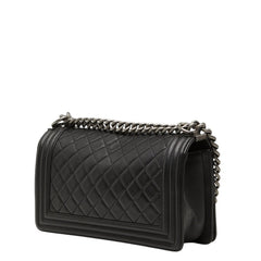 シャネル ボーイシャネル マトラッセ ココマーク チェーン ショルダーバッグ ブラック ラムスキン レディース CHANEL 【中古】