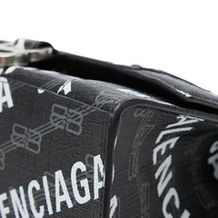 バレンシアガ BBモノグラム アワーグラスXS ハンドバッグ ショルダーバッグ 2WAY ブラック PVC レザー レディース BALENCIAGA 【中古】
