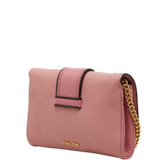 ミュウミュウ マドラス チェーン ショルダーバッグ 5BH017 ピンク レザー レディース MIUMIU 【中古】