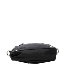 ヴァレンティノ ロゴ スタッズ 斜めかけ ショルダーバッグ ブラック ナイロン レザー メンズ VALENTINO 【中古】
