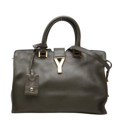 サンローラン Yライン プチカバス ハンドバッグ ショルダーバッグ 2WAY 311210 カーキ グリーン系 レザー レディース SAINT LAURENT 【中古】