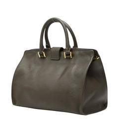 サンローラン Yライン プチカバス ハンドバッグ ショルダーバッグ 2WAY 311210 カーキ グリーン系 レザー レディース SAINT LAURENT 【中古】