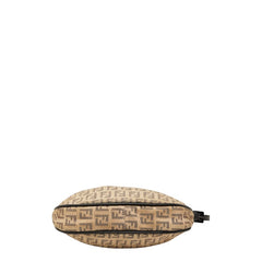 フェンディ ズッキーノ ハンドバッグ ワンショルダーバッグ ベージュ ブラック キャンバス レザー レディース FENDI 【中古】