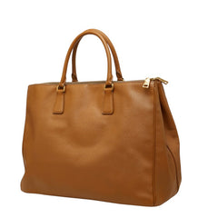 プラダ 三角ロゴプレート ハンドバッグ トートバッグ ブラウン レザー レディース PRADA 【中古】