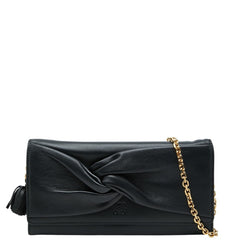 ロエベ アナグラム 長財布 チェーンウォレット ブラック レザー レディース LOEWE 【中古】