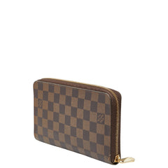 ルイ ヴィトン ダミエ ジッピー オーガナイザー ラウンドファスナー 長財布 N60003 ブラウン PVC レザー レディース LOUIS VUITTON 【中古】