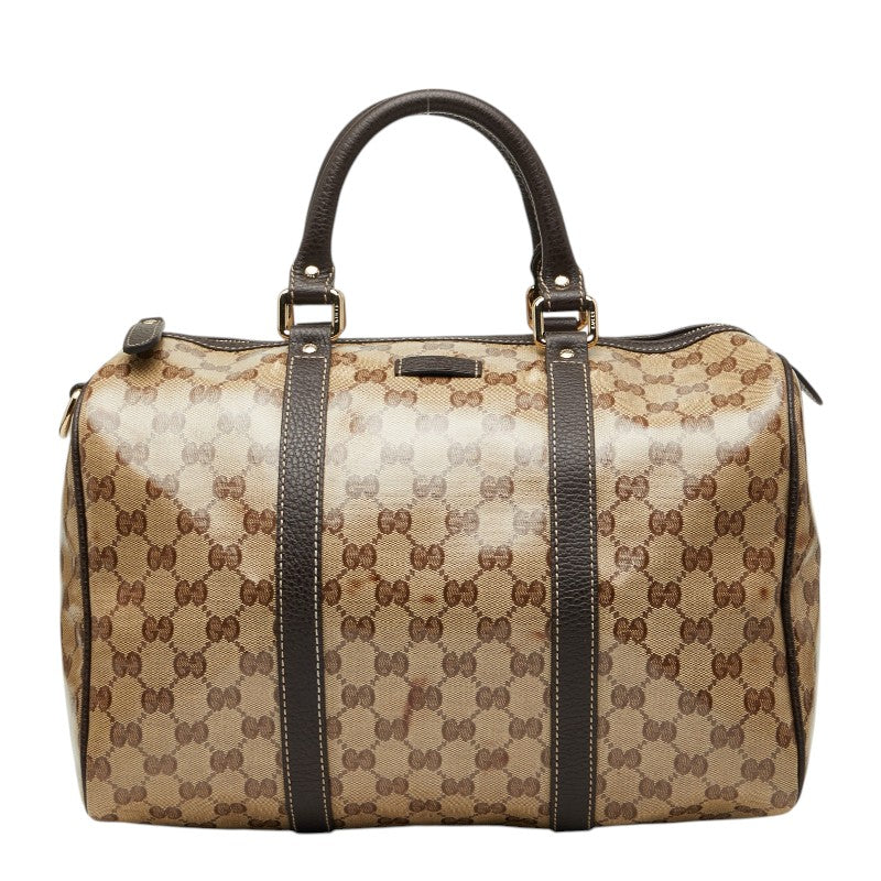 グッチ GGクリスタル ボストンバッグ ハンドバッグ 265697 ベージュ ブラウン PVC レザー レディース GUCCI 【中古】