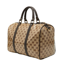 グッチ GGクリスタル ボストンバッグ ハンドバッグ 265697 ベージュ ブラウン PVC レザー レディース GUCCI 【中古】