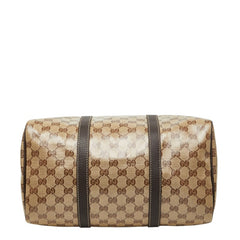 グッチ GGクリスタル ボストンバッグ ハンドバッグ 265697 ベージュ ブラウン PVC レザー レディース GUCCI 【中古】