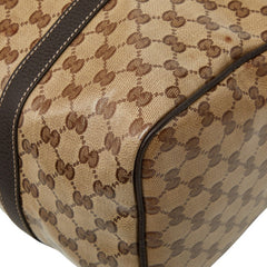 グッチ GGクリスタル ボストンバッグ ハンドバッグ 265697 ベージュ ブラウン PVC レザー レディース GUCCI 【中古】
