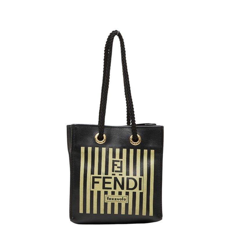 フェンディ Fazzuolo ミニ ハンドバッグ ブラック イエロー レザー レディース FENDI 【中古】