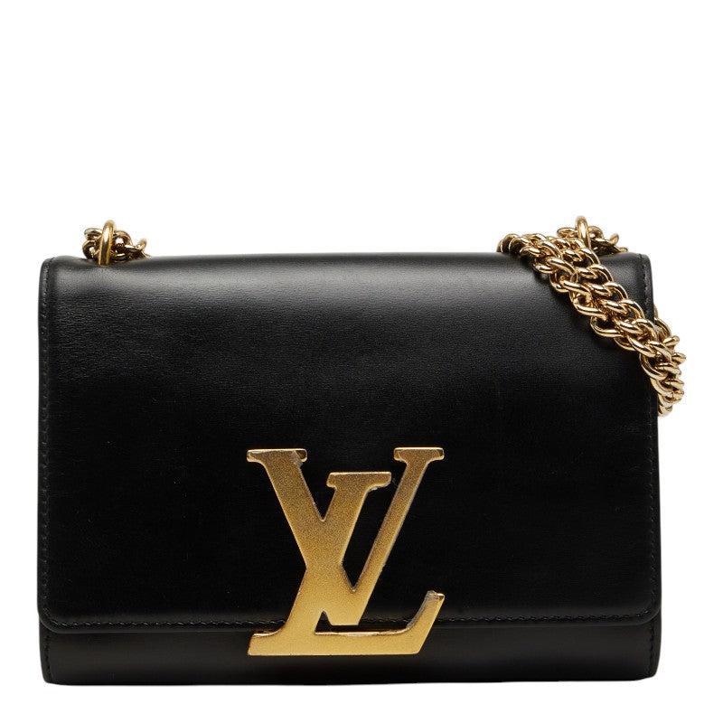 ルイ ヴィトン ポシェットルイーズMM チェーン ショルダーバッグ M51033 ノワール ブラック レザー レディース LOUIS VUITTON 【中古】