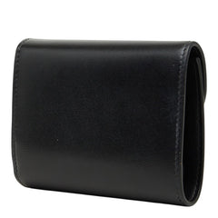 セリーヌ トリオンフ スモール ウォレット 三つ折り財布 ブラック レザー レディース CELINE 【中古】