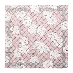 シャネル ココマーク カメリア スカーフ 大判 ピンク シルク レディース CHANEL 【中古】