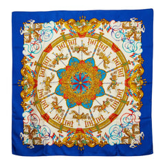 エルメス カレ90 LUNA PARK 遊園地 スカーフ 大判 ブルー系 マルチカラー シルク レディース HERMES 【中古】