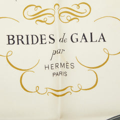 エルメス カレ90 BRIDES de GALA 式典用馬勒 スカーフ ホワイト マルチカラー シルク レディース HERMES 【中古】
