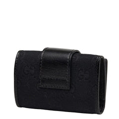 グッチ GGキャンバス ロゴプレート 6連 キーケース 212098 ブラック キャンバス レザー レディース GUCCI 【中古】