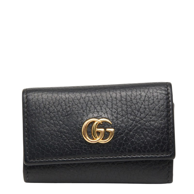 グッチ ダブルＧ キーケース 456118 ブラック レザー レディース GUCCI 【中古】