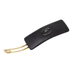 シャネル ココマーク ターンロック モチーフ バレッタ ゴールド ブラック メッキ レザー レディース CHANEL 【中古】