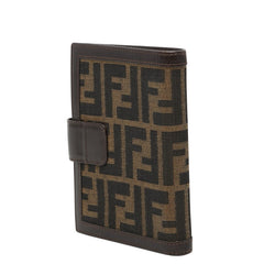 フェンディ ズッカ アジェンダPM システム手帳 ブラウン系 キャンバス レザー レディース FENDI 【中古】
