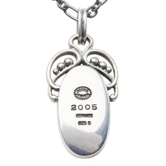 ジョージジェンセン ヘリテージ 2005 オーバル チェーン ペンダント ネックレス レッド SV925 シルバー カーネリアン レディース Georg Jensen 【中古】