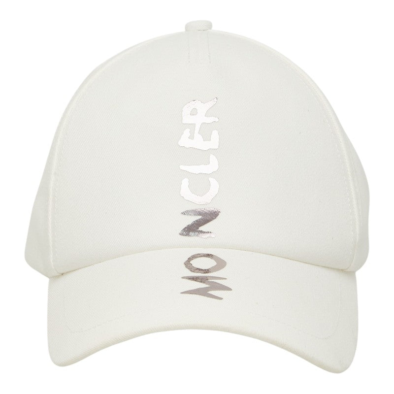 モンクレール ロゴ ベースボールキャップ サイズ:UNI ホワイト シルバー コットン レディース MONCLER 【中古】
