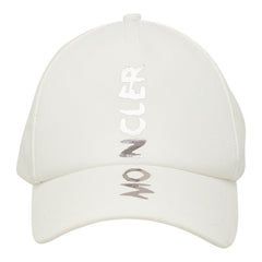 モンクレール ロゴ ベースボールキャップ サイズ:UNI ホワイト シルバー コットン レディース MONCLER 【中古】