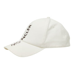 モンクレール ロゴ ベースボールキャップ サイズ:UNI ホワイト シルバー コットン レディース MONCLER 【中古】