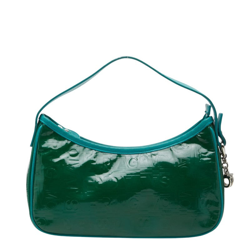 サルヴァトーレフェラガモ ワンショルダーバッグ ハンドバッグ グリーン エナメル レザー レディース Salvatore Ferragamo 【中古】