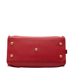 サンローラン プチカバス ハンドバッグ ショルダーバッグ 2WAY 311210 レッド レザー レディース SAINT LAURENT 【中古】