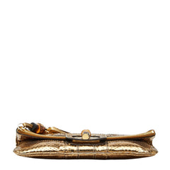 グッチ バンブー タッセル クラッチバッグ セカンドバッグ 218496 ゴールド パイソン レディース GUCCI 【中古】