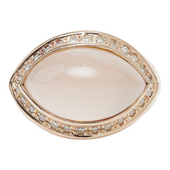 K18PG ピンクゴールド ローズクオーツ10.93ct ダイヤ0.23ct 島田貴金属店 リング 指輪 レディース 16.5号 【中古】