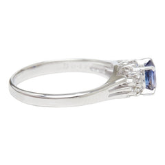 Pt900 プラチナ サファイア0.58ct ダイヤ0.12ct リング 指輪 レディース 10.5号 【中古】