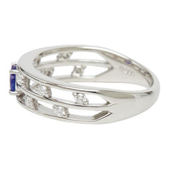Pt900 プラチナ タンザナイト0.28ct ダイヤ0.13ct リング 指輪 レディース 12.5号 【中古】