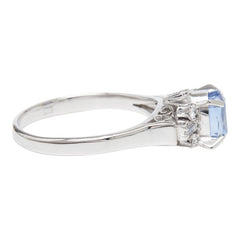 PM ピーエム Pt850 プラチナ サファイア1.88ct ダイヤ0.20ct フラワーモチーフ リング 指輪 レディース 15.5号 【中古】