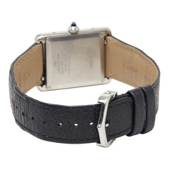 カルティエ タンクマストLM 腕時計 WSTA0041 クオーツ ホワイト文字盤 ステンレススチール レザー レディース CARTIER 【中古】