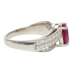 Pt900 プラチナ ルビー2.003ct ダイヤ0.53ct リング 指輪 レディース 12号 【中古】