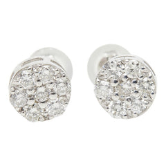 K18WG ホワイトゴールド ダイヤ0.40ct フラワーモチーフ ピアス レディース 【中古】