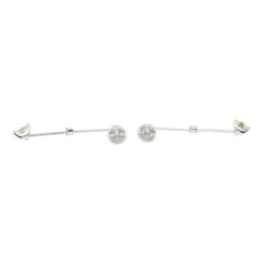 Pt900 プラチナ ダイヤ0.44ct ダイヤ0.08ct ハートモチーフ スタッドピアス ロング ピアス レディース 【中古】