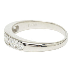 Pt900 プラチナ ダイヤ0.50ct 一文字リング リング 指輪 レディース 11号 【中古】
