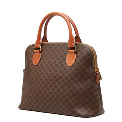 セリーヌ マカダム ハンドバッグ ブラウン PVC レザー レディース CELINE 【中古】