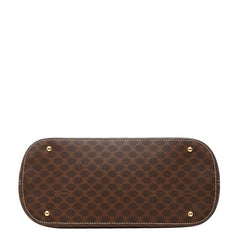 セリーヌ マカダム ハンドバッグ ブラウン PVC レザー レディース CELINE 【中古】