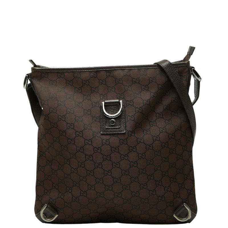 グッチ GGナイロン アビー 斜め掛け ショルダーバッグ 268642 ブラウン ナイロン レザー レディース GUCCI 【中古】