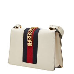 グッチ シェリーライン シルヴィ ハンドバッグ ショルダーバッグ 2WAY 421882 ホワイト アイボリー レザー レディース GUCCI 【中古】