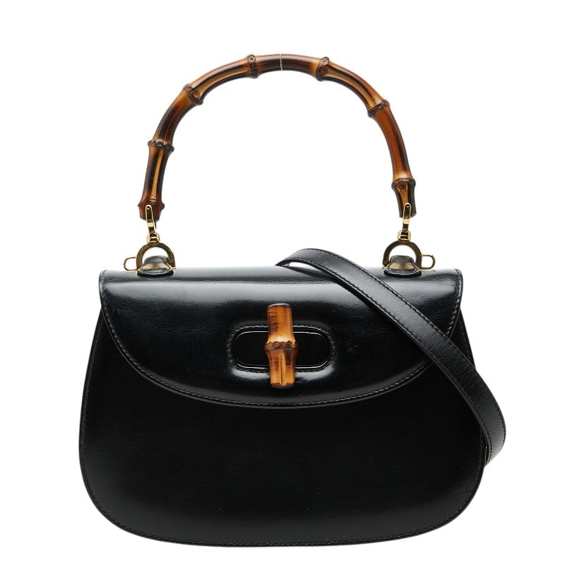 グッチ バンブー ハンドバッグ ショルダーバッグ 2WAY 000 46 ブラック レザー レディース GUCCI 【中古】