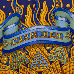 エルメス カレ90 CARPE DIEM 今日一日を楽しむ スカーフ 大判 ブルー系 シルク レディース HERMES 【中古】