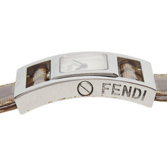フェンディ ズッカ ズッキーノ FF 腕時計 クオーツ シルバー文字盤 ステンレススチール エナメル レザー レディース FENDI 【中古】