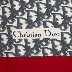 ディオール トロッター スカーフ レッド ネイビー ホワイト シルク レディース Dior 【中古】
